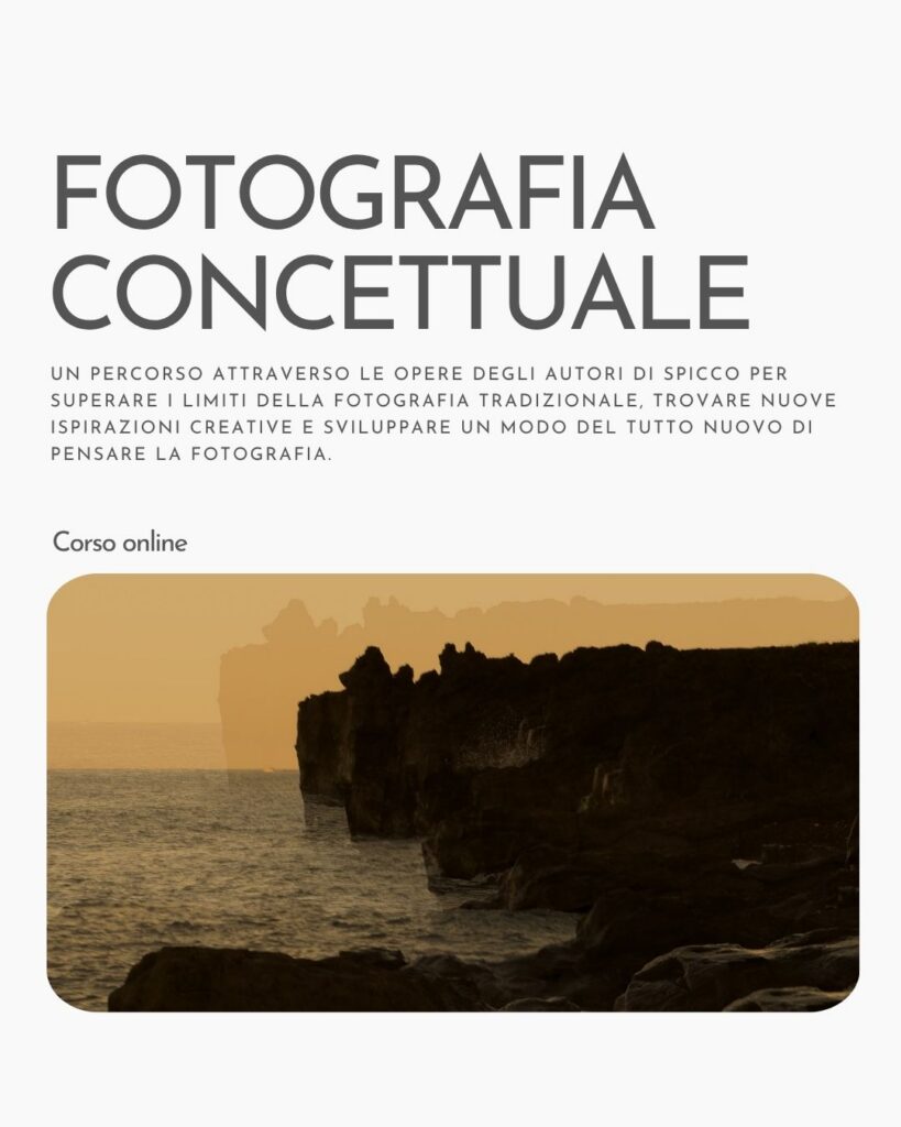 Locandina del corso online di fotografia concettuale.